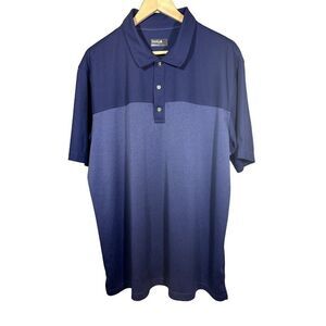 BOLLE Men's Two-Tone Performance Short Sleeve Athletic Polo Shirt Blue Size XXL